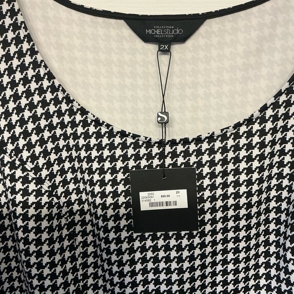 Michel Studio Black and White Checkered Midi Dress - Picture 6 of 13